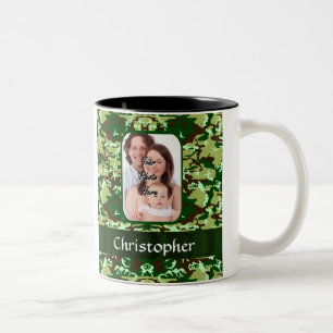 Caneca De Café Em Dois Tons Camuflagem verde