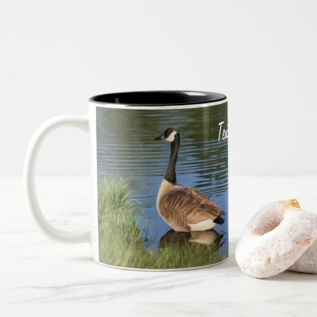 Caneca De Café Em Dois Tons Canadá Goose Animal Art Personalizado (Com Donut)
