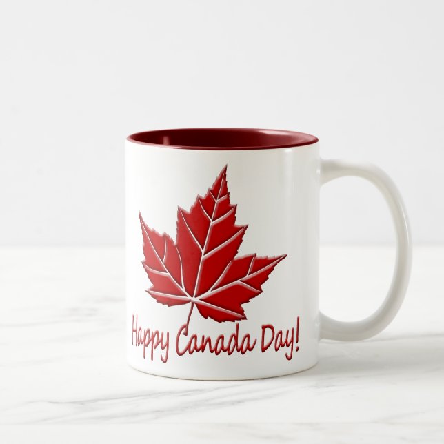 Caneca De Café Em Dois Tons Canadá Souvenir Café Copa Feliz Dia do Canadá (Direita)