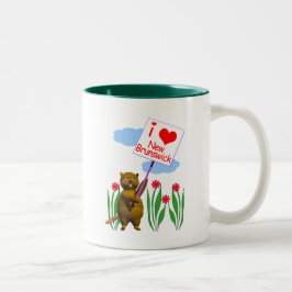 Caneca De Café Em Dois Tons Canadense Beaver ama New Brunswick