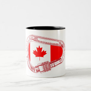 Caneca De Café Em Dois Tons canadense Flag Escalbing Carabiner Mug