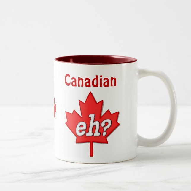 Caneca De Café Em Dois Tons Canadiano Eh? (Direita)