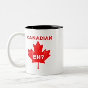Caneca De Café Em Dois Tons Canadiano Eh? Folha de Maple