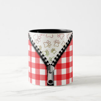 Caneca De Café Em Dois Tons Canais de Cães de Xadrez Buffalo