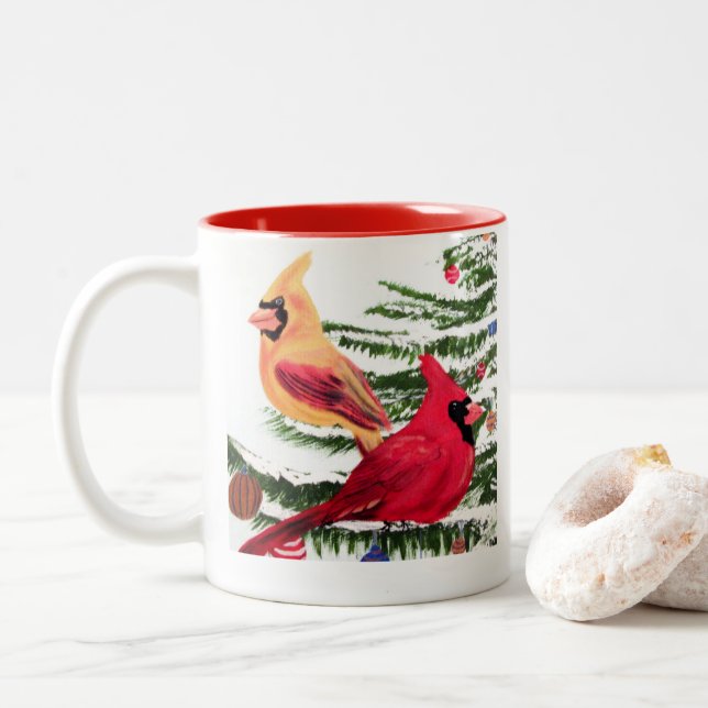 Caneca De Café Em Dois Tons Canais de Natal Mug por JML (Com Donut)