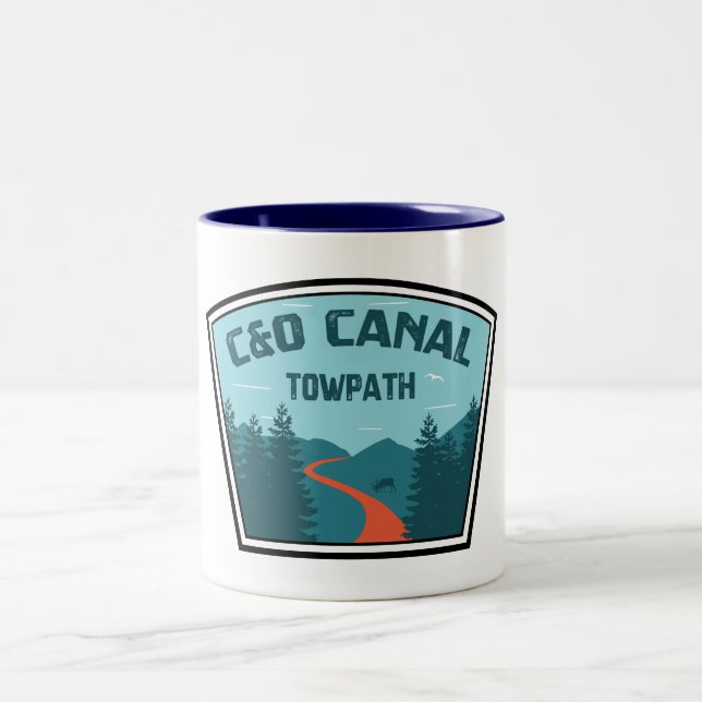 Caneca De Café Em Dois Tons Canal Towpath C&O (Centro)