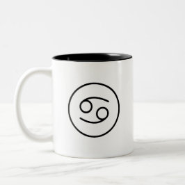 Caneca De Café Em Dois Tons Cancer Caranguejo Horoscópio Sinal Zodíaco Mug