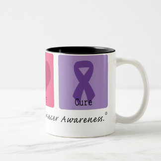 Caneca De Café Em Dois Tons Câncer de pâncreas da cura do amor da paz
