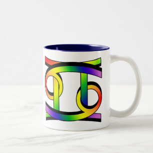 Caneca De Café Em Dois Tons Cancer & Gêmeos GLBT