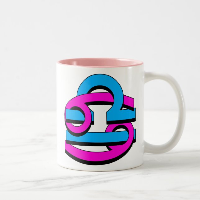 Caneca De Café Em Dois Tons Cancer & Libra PkBl (Direita)