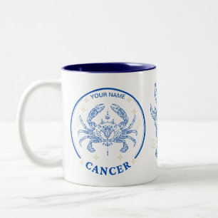 Caneca De Café Em Dois Tons Cancer personalizado Zodiac 11 oz