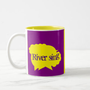 Caneca De Café Em Dois Tons Canções de água, limão roxo, inscritas em