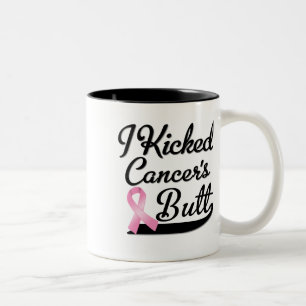 Caneca De Café Em Dois Tons Cancro da mama eu retrocedi o bumbum