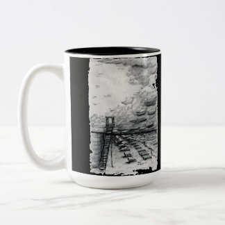 Caneca De Café Em Dois Tons Cancun Beach turvo preto e branco
