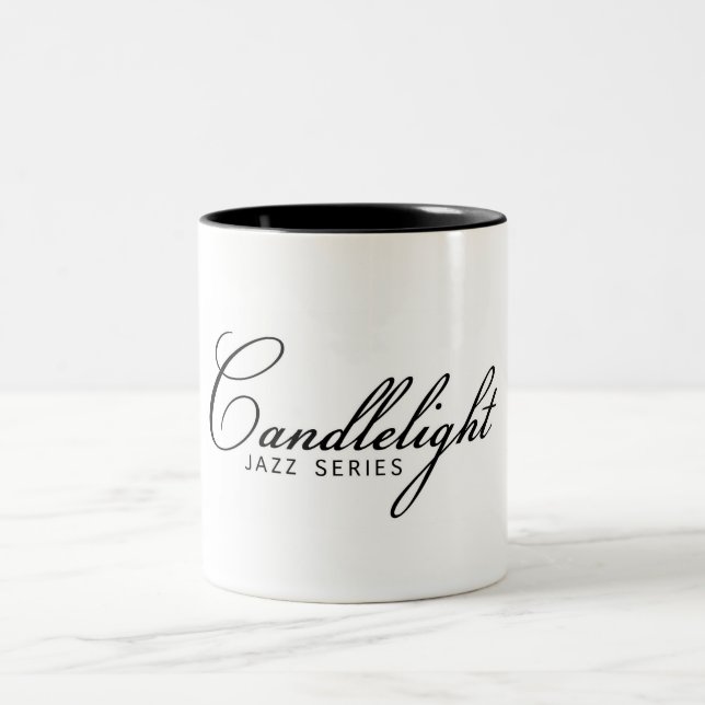 Caneca De Café Em Dois Tons #candlelightjazz CoffeeMug do jazz da luz de vela (Centro)