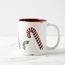 Caneca De Café Em Dois Tons Candycanes e Holly Mug