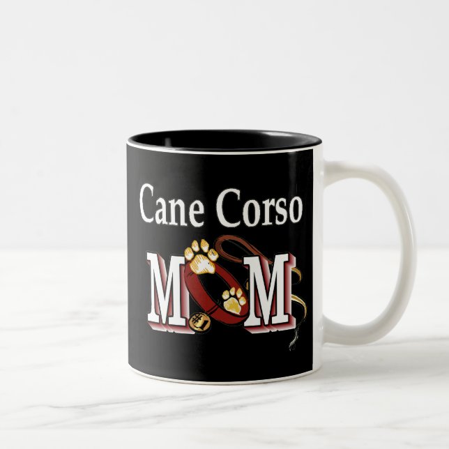 Caneca De Café Em Dois Tons Cane Corso Dog MOM (Direita)