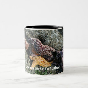 Caneca De Café Em Dois Tons Caneca: Amor da estrela do mar de PNW