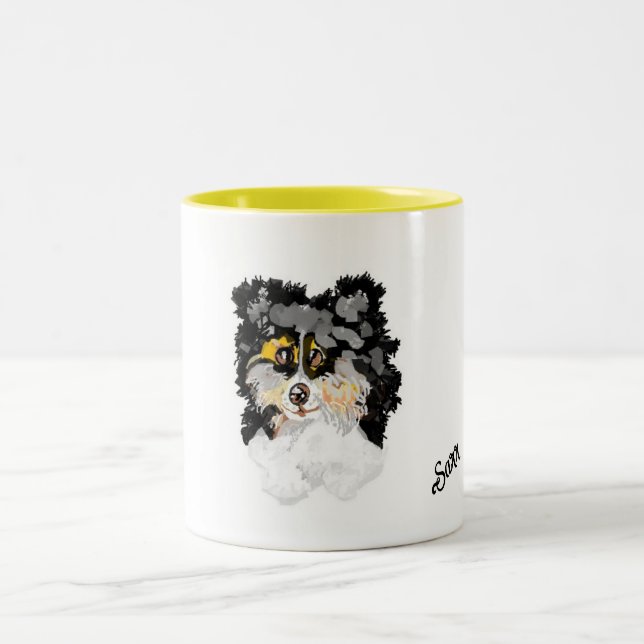 Caneca De Café Em Dois Tons Caneca: Cachorro (Centro)