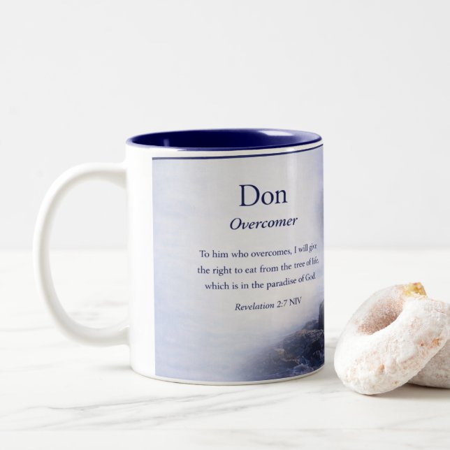 Caneca De Café Em Dois Tons Caneca, canhoto, Don (Com Donut)