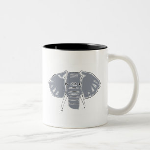 Caneca De Café Em Dois Tons Caneca cinzenta do tom do elefante dois