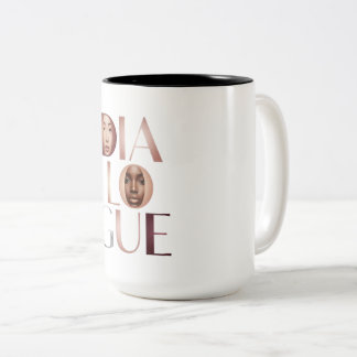 Caneca De Café Em Dois Tons Caneca com Letras em Gradiente de Diálogo