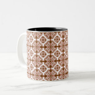 Caneca De Café Em Dois Tons Caneca com Padrão Geométrico em Rosa Dourado Elega