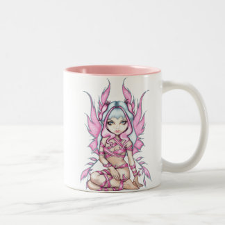 Caneca De Café Em Dois Tons "Caneca da fada cor-de-rosa da fita"