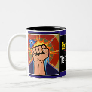 Caneca De Café Em Dois Tons "Caneca da vigilância eterno"