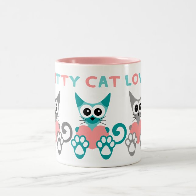 Caneca De Café Em Dois Tons Caneca de 2 Tons Amor de Gatinho (Centro)