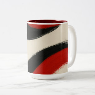 Caneca De Café Em Dois Tons Caneca de Acabamento em Listra Abstrata Moderna