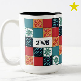 Caneca De Café Em Dois Tons Caneca de Azulejos Personalizados com Nome em Port