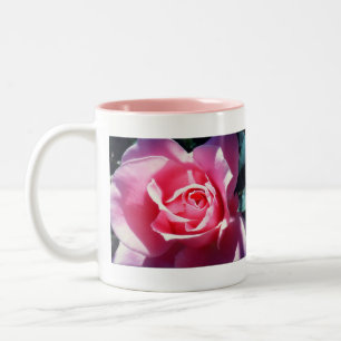 Caneca De Café Em Dois Tons Caneca de Bebida Rosa Pink em Flor Completa