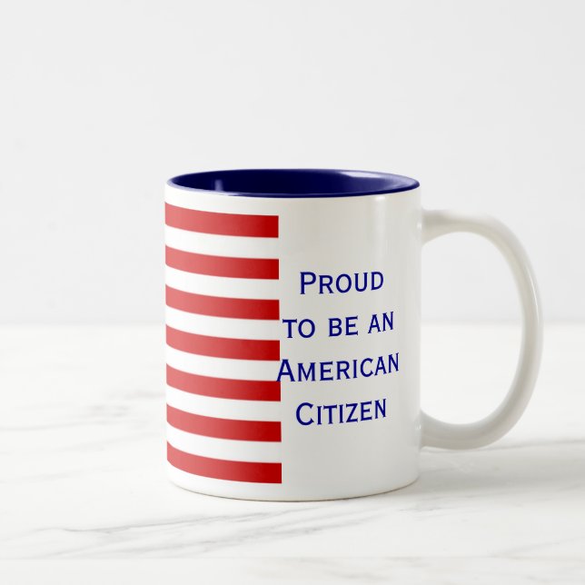 Caneca De Café Em Dois Tons Caneca de café americana do tom da bandeira dois (Direita)
