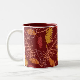 Caneca De Café Em Dois Tons Caneca de Café com 2 Tons de Folhas de Outono