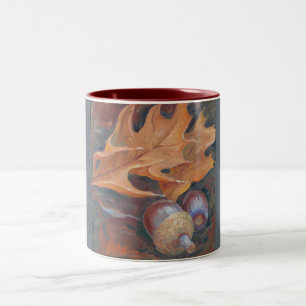 Caneca De Café Em Dois Tons caneca de café de 2 tons com bolotas e folhas