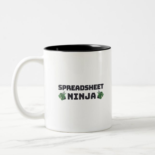 Caneca De Café Em Dois Tons Caneca de café de dois tons, Spreadsheet ninja (Esquerda)