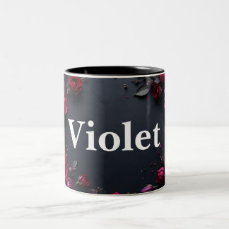 Caneca De Café Em Dois Tons Caneca de café design floral de dois tons personal