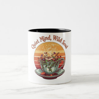 Caneca De Café Em Dois Tons Caneca de Cerâmica Vintage em Dois Tons Quiet Mind