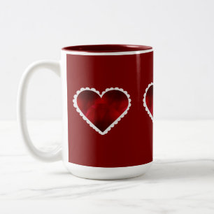 Caneca De Café Em Dois Tons Caneca de Corações do Dia dos Namorados em Duas Co