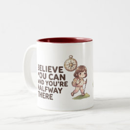 Caneca De Café Em Dois Tons Caneca de Motivação para Meninas Acredite em Você 