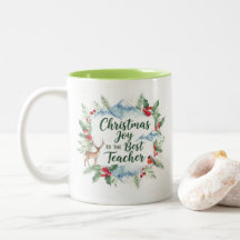 Caneca de Natal para Professores em Aquarela – Inv