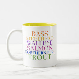 Caneca De Café Em Dois Tons Caneca de pesca em Michigan com texto arco-íris pa