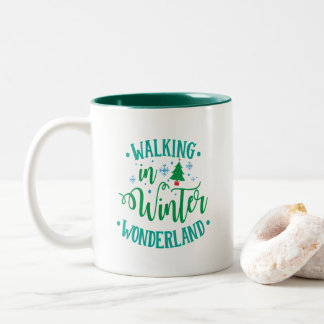 Caneca De Café Em Dois Tons Caneca, design de inverno simples