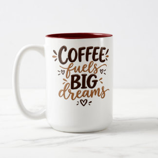 Caneca De Café Em Dois Tons Caneca Divertida Café Alimenta Grandes Sonhos