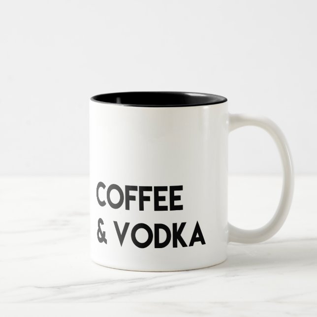 Caneca De Café Em Dois Tons Caneca do café & da vodca, presente engraçado, por (Direita)