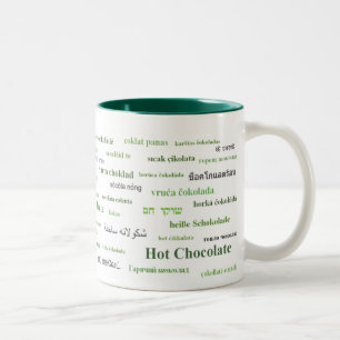 Caneca De Café Em Dois Tons Caneca do chocolate quente em línguas diferentes