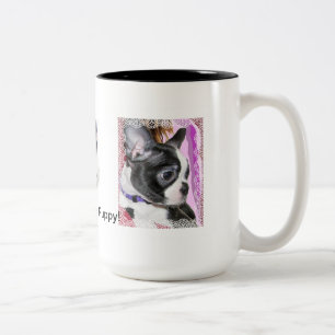 Caneca De Café Em Dois Tons "Caneca do filhote de cachorro pequeno bonito"