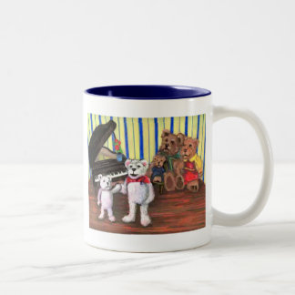 Caneca De Café Em Dois Tons Caneca do piano para miúdos em lições de piano