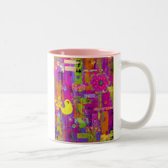Caneca De Café Em Dois Tons Caneca do tom de flower power dois (Direita)